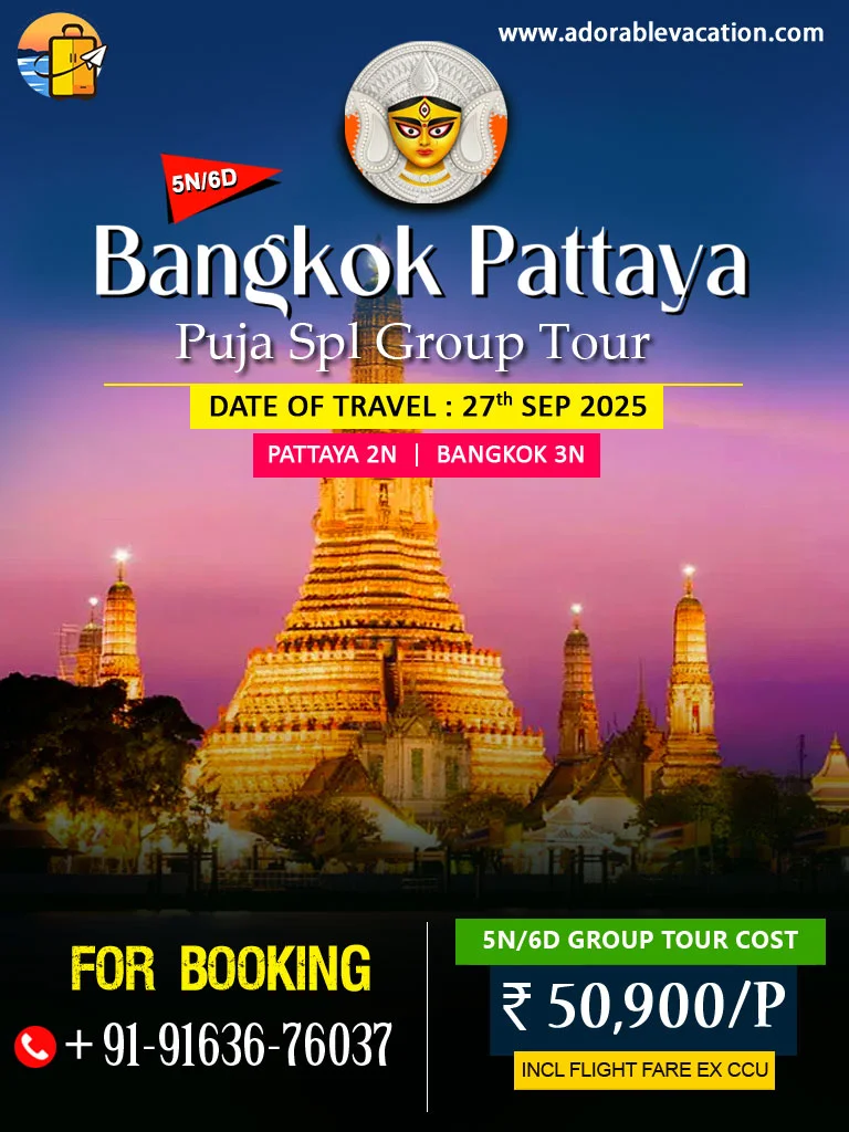 Bangkok Pattaya Durga Puja Special Group Tour Packages from Kolkata