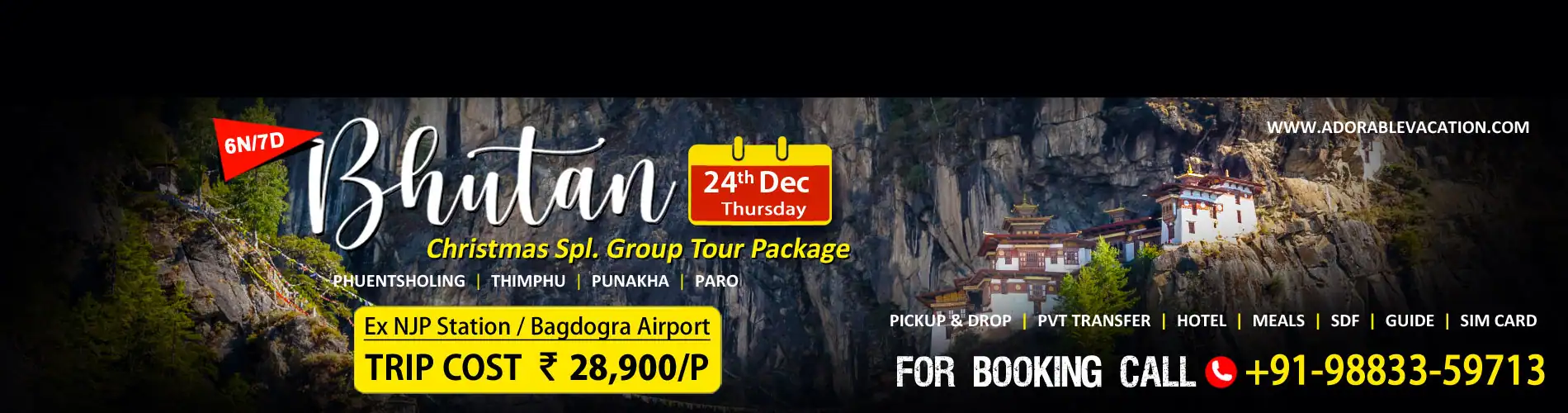 Bhutan 6 Nights 7 Days Package Tour from Kolkata