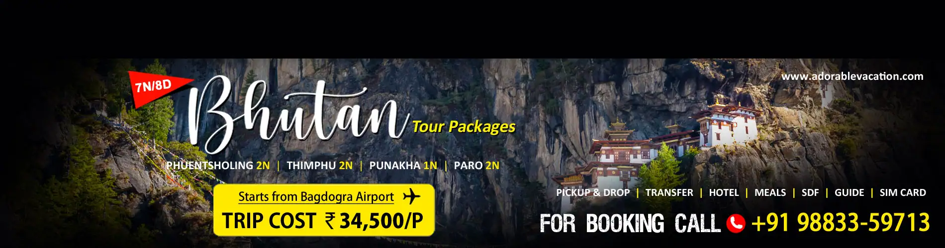 Bhutan 8 Nights 9 Days Package Tour from Pune