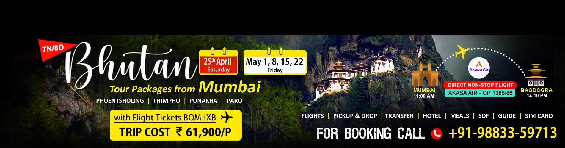 Bhutan package tour from Surat