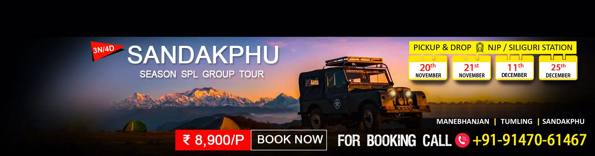 Sandakphu Land Rover Package Tour